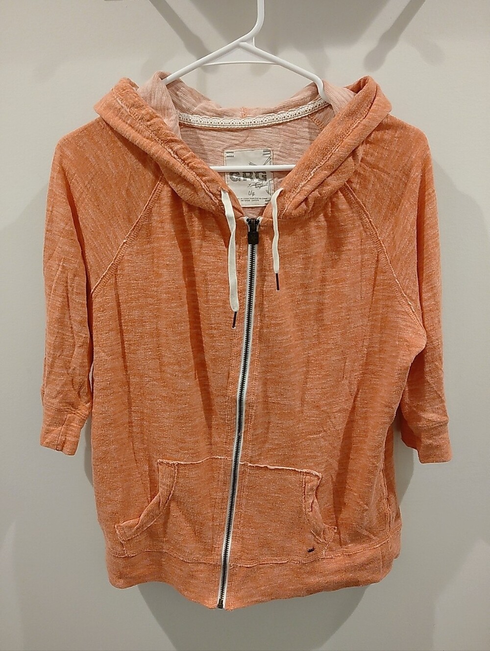 Garage Orange Lightweight Zip-Up Hoodie Jacket